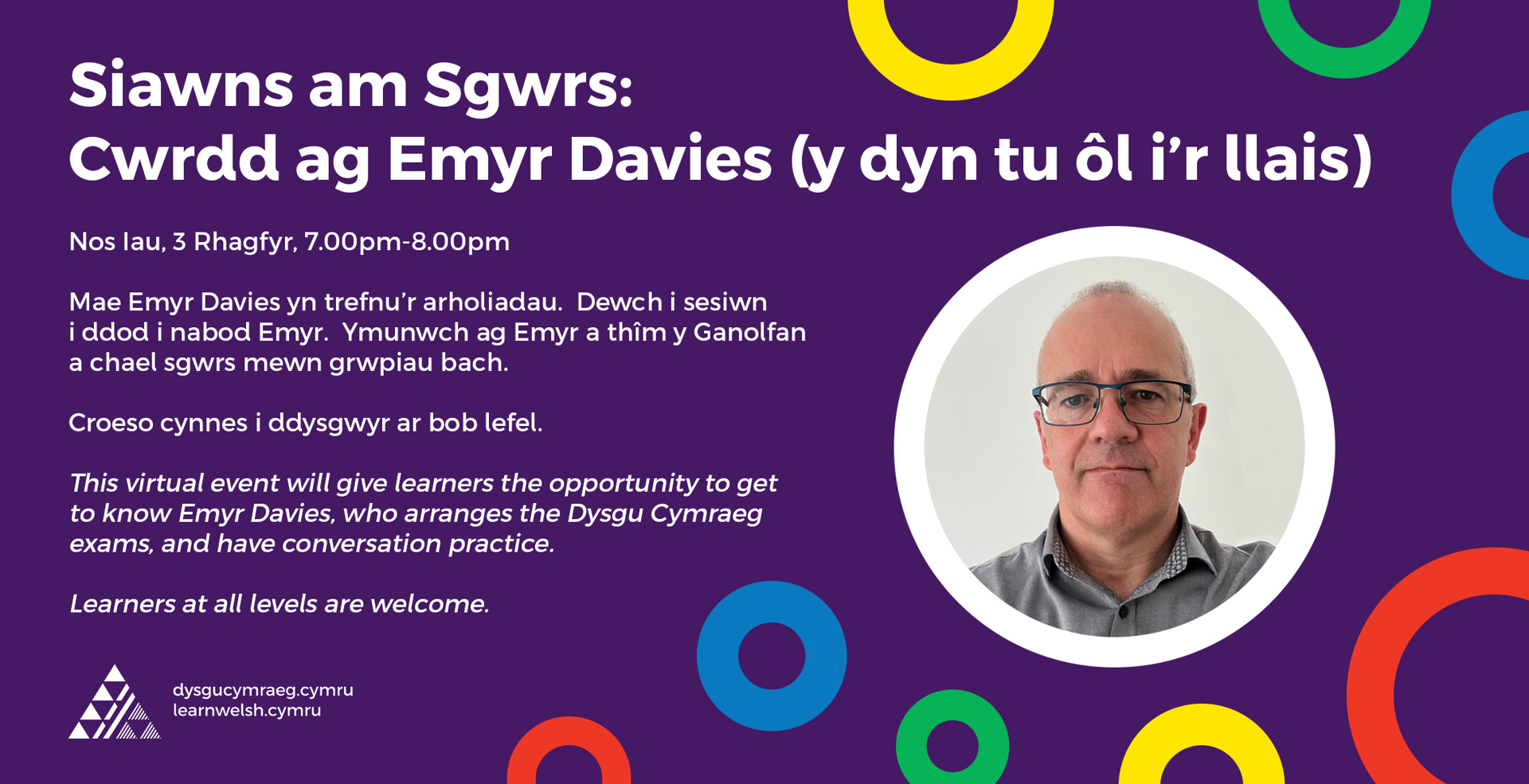 Siawns am Sgwrs: Get to know Emyr Davies